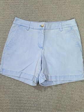 Tommy Bahama Pale Blue Mid Rise 5" Chino Casual Shorts Sz 4 Slash Pockets